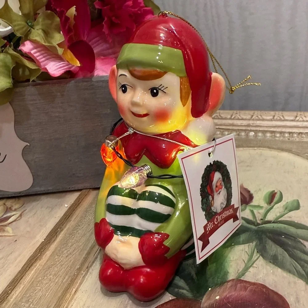 Mr. Christmas Follow the Magic Lighted Elf Ornament